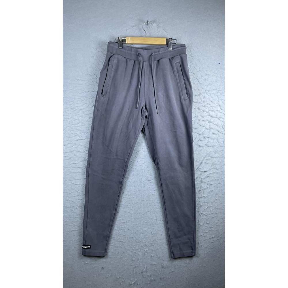 Alphalete Pants Mens Medium Gray Fleece Joggers Elastic Waist Pockets Stretch